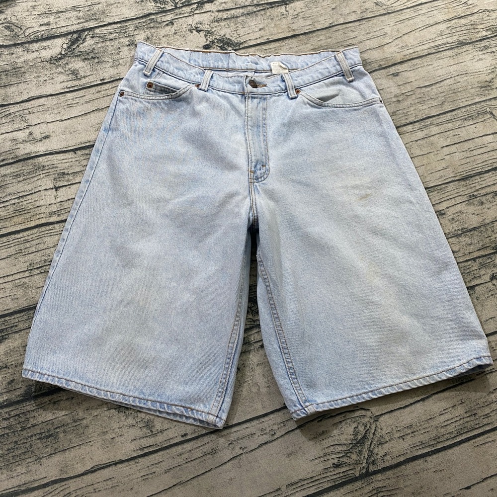 Vtg Levis 560 33 (Fits 33x12) Loose Fit Denim Shorts Orange Tab Jorts USA Baggy